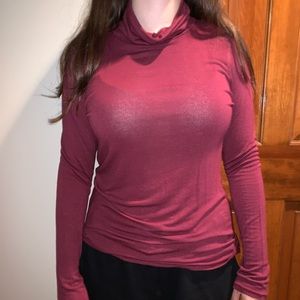Thin maroon turtleneck